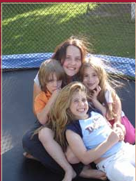 The Kids and me on the trampoline