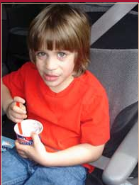 Michael eating ice-cream